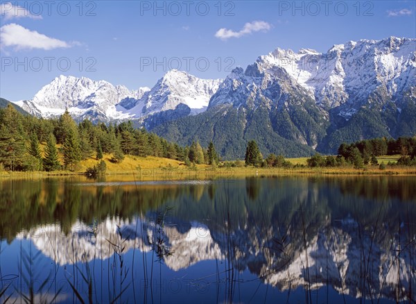 Luttensee Lake in front of the Karwendel Range