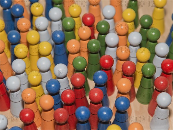 Colorful wooden pins