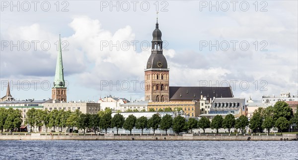 Historic centre with the banks of the Daugava river or Western Dvina