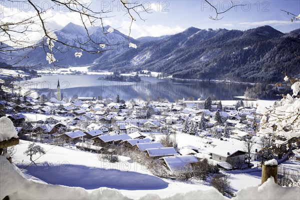 View of Schliersee in winter