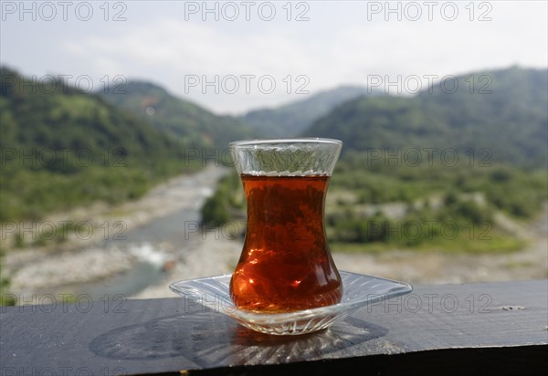 Glass with tea