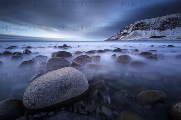 Rocks on the beach of Unstad