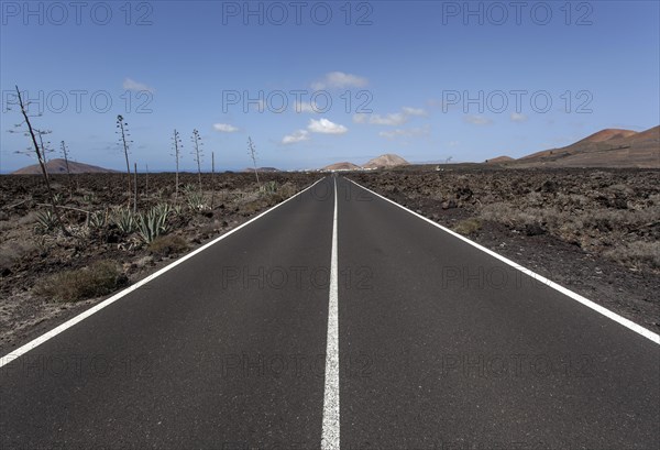 Road through volcanic landscape