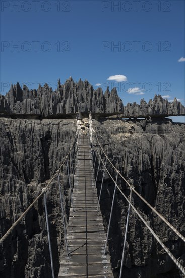 Suspension bridge over canyon