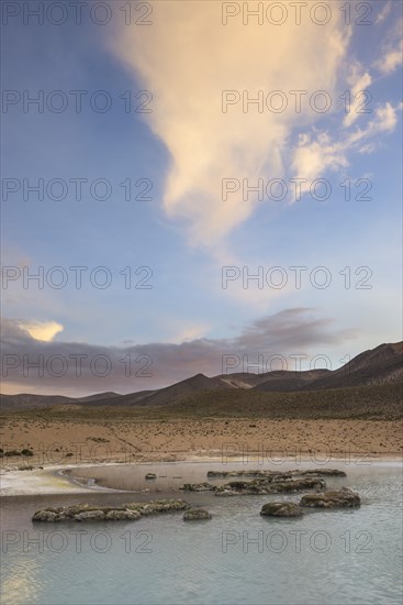 Mountains and clouds in the evening light