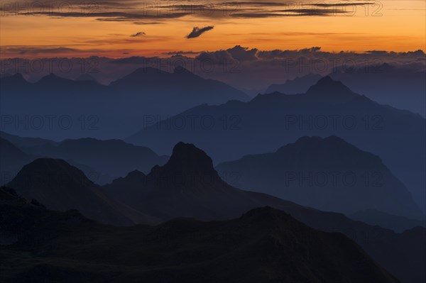 Sunrise above the Montafon mountains