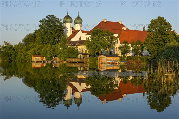 Benedictine Kloster Seeon monastery with monastery church of St. Lambert