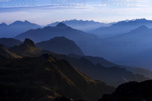 Blue hour above the Montafon mountains