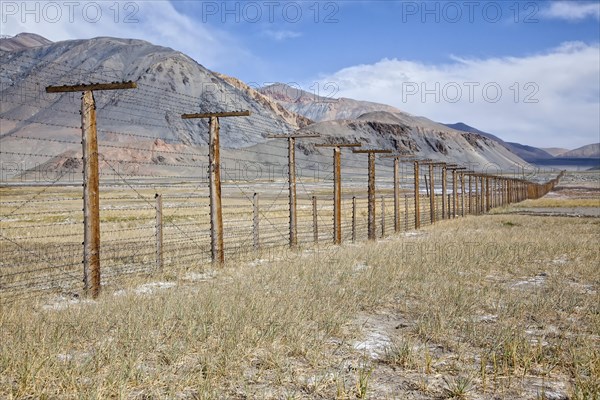 Border fence between Tajikistan and China