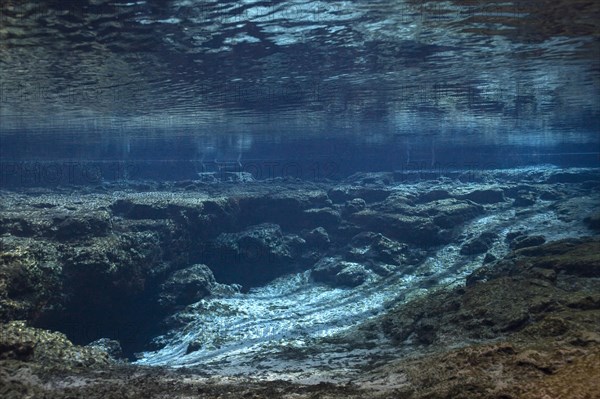 Ginnie Springs Cavern with fresh water spring in Santa Fe River