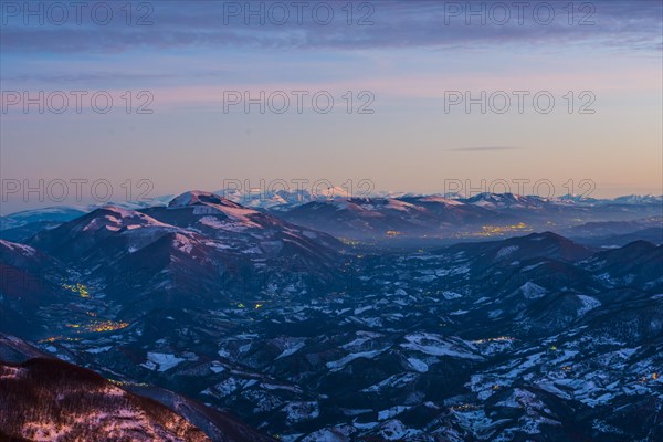 Sunset on the Apennines from Mount Nerone