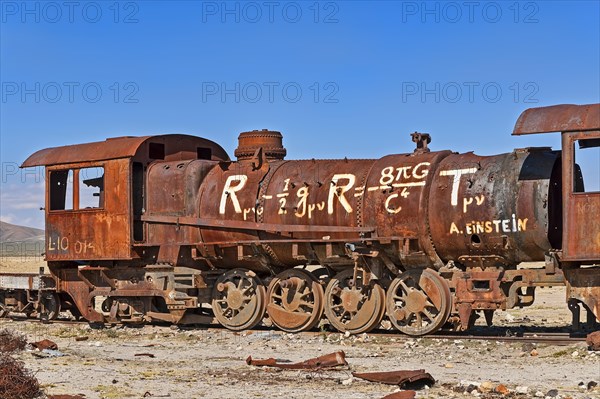 Old train in the train cemetery Cementerio de los Trenes