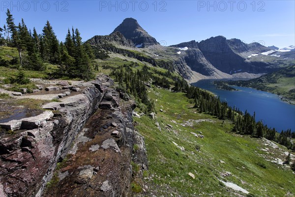 Hidden Lake with Reynolds Mountains