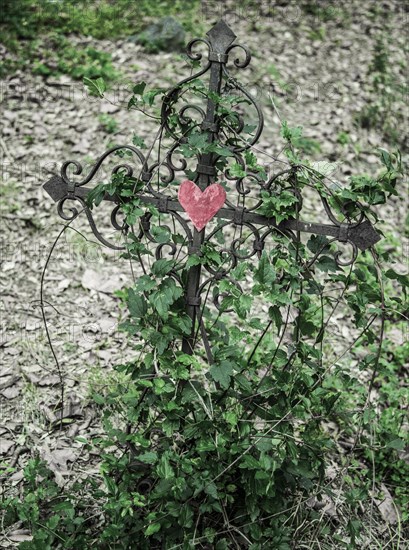 Iron cross with red heart