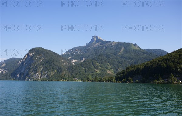 Mondsee lake with views to the Schafberg mountain