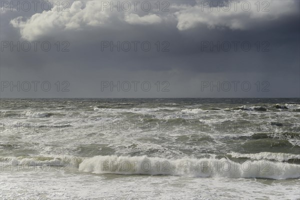 Stormy North Sea with rain front
