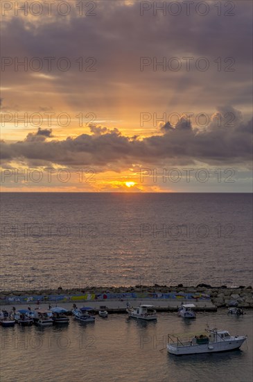 Small harbour at sunset