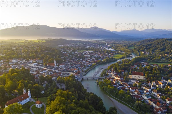 Bad Tolz and Isar in the morning light