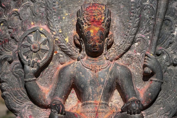 Hindu figures in the Hindu temple of Changu Narayan