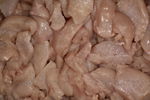 Freshly cut turkey breasts