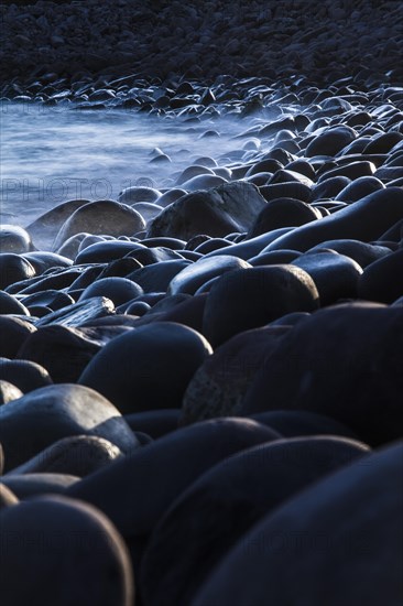 Round stones on Minard Beach