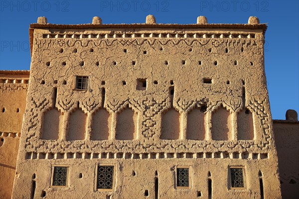 Exterior of the mud brick Taourirt Kasbah built by Pasha Glaoui