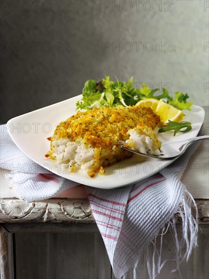 Lightly battered sole and salad