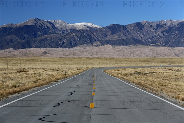 Road to the Great Sand Dunes National Park and Preserve