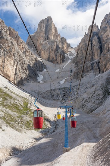 Colourful gondola lift