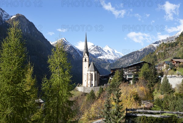 Pilgrimage church of St. Vincent with Mt Grossglockner