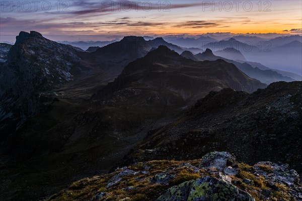 Sunrise above the Montafon mountains