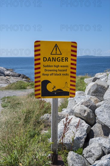 Warning sign for dangerous surf
