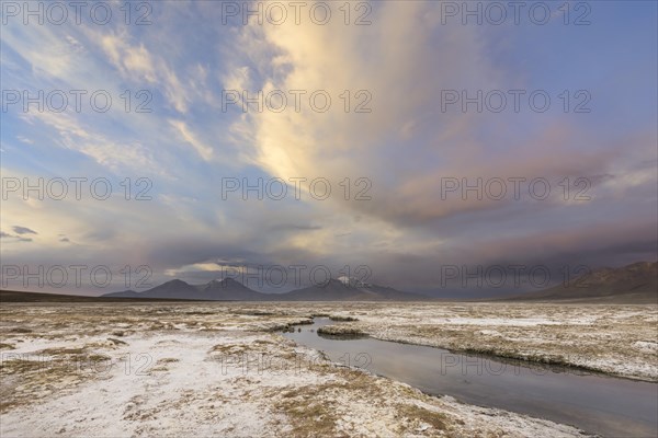 Mountains and clouds in the evening light