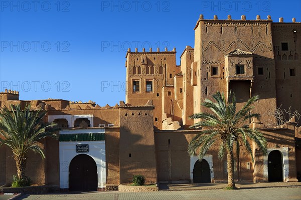 Exterior of the mud brick Taourirt Kasbah built by Pasha Glaoui