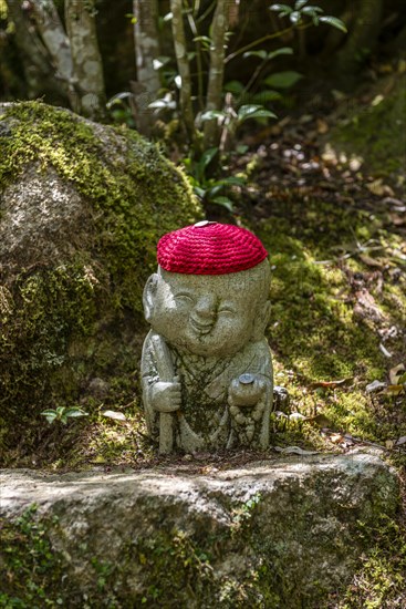 Buddha statue with colorful caps