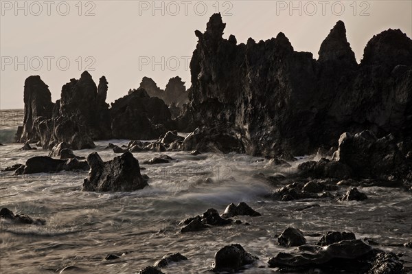 Lava rock in the sea