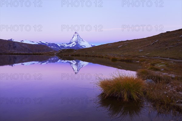 Matterhorn reflected in lake Stellisee