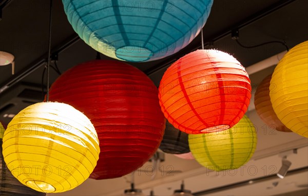 Colorful paper lamps