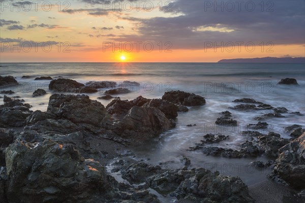 Sunset on the Pacific coast