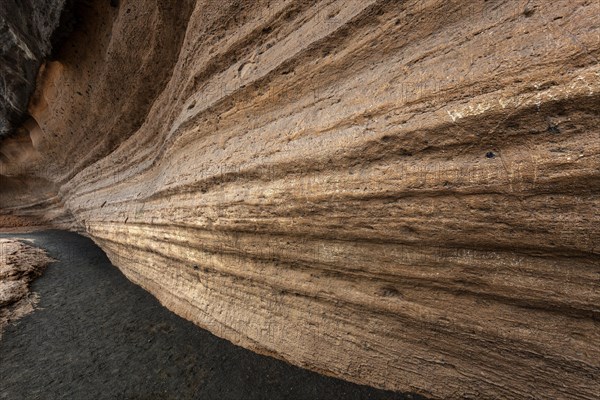 Volcanic rock in the El Golfo volcanic crater