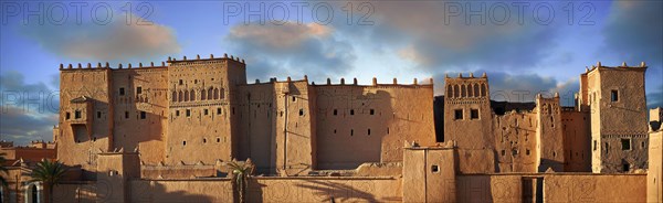 Exterior of the mud brick Taourirt Kasbah built by Pasha Glaoui