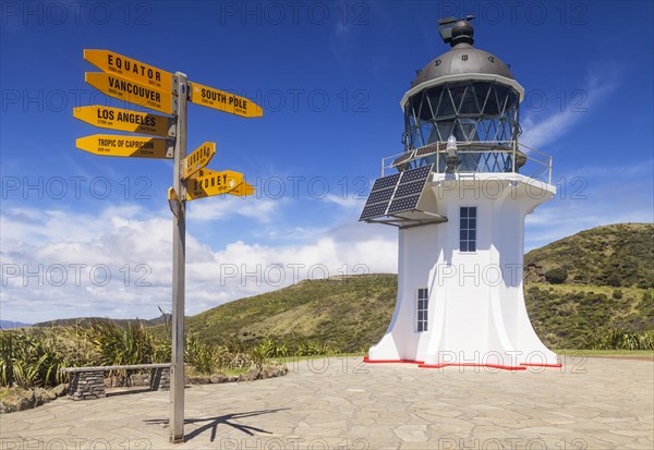 World sign post at Cape Reinga Lighthouse