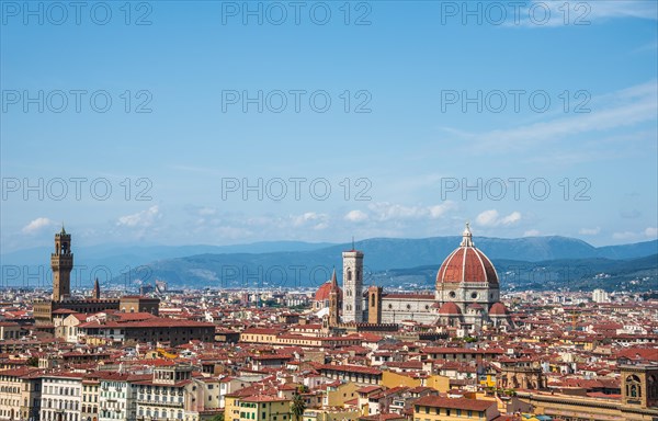 City panorama with Florence Cathedral with the dome by Brunelleschi
