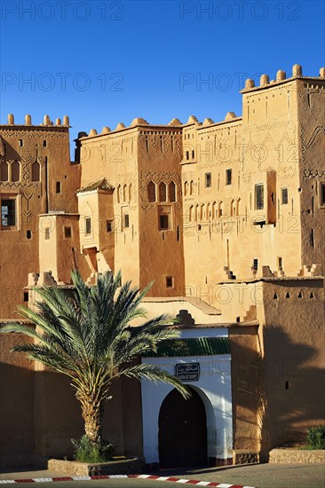 Exterior of the mud brick Taourirt Kasbah built by Pasha Glaoui