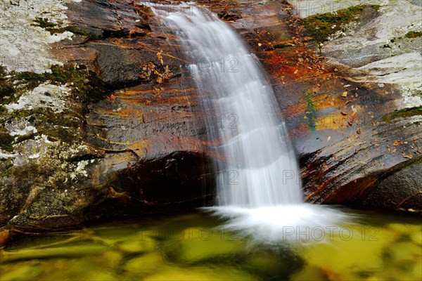 Waterfall in autumn landscape