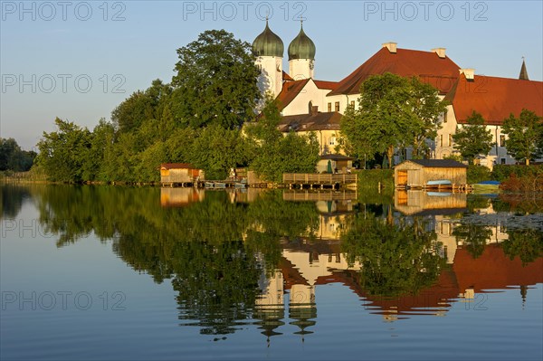 Benedictine Kloster Seeon monastery with monastery church of St. Lambert