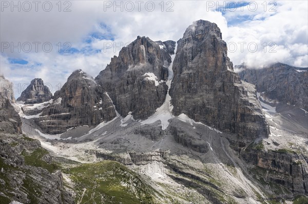 Cima Tosa with the famous Canalone Cima Tosa couloir