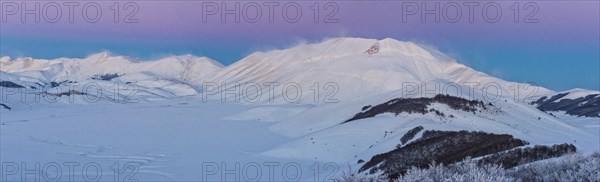 Piano Grande of Castelluccio di Norcia at sunset in winter