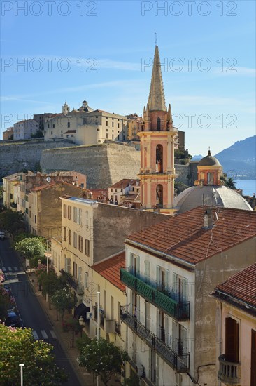 The church of Sainte-Marie-Majeure and the citadel of Calvi