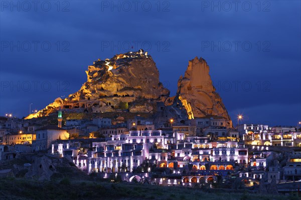 Townscape with rock castle